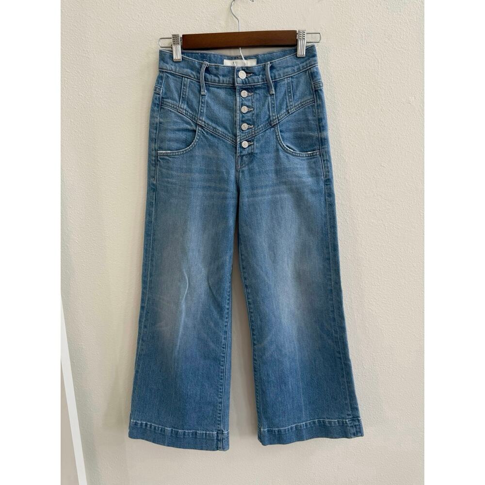 Mother SUPERIOR 25 The Swooner Roller Yoke Front Crop Wide Leg Post No Bills - Picture 2 of 16